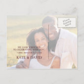 retro wijngaard zonsondergang Bewaar de datum Aankondigingskaart (Achterkant)