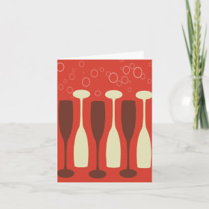 Retro wijnglas ontwerp kaart