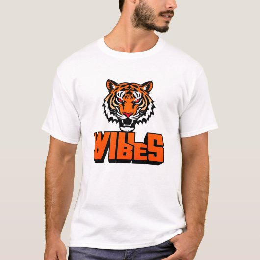 Retro Wild Vibes Tijger Gezicht T-shirt (Voorkant)