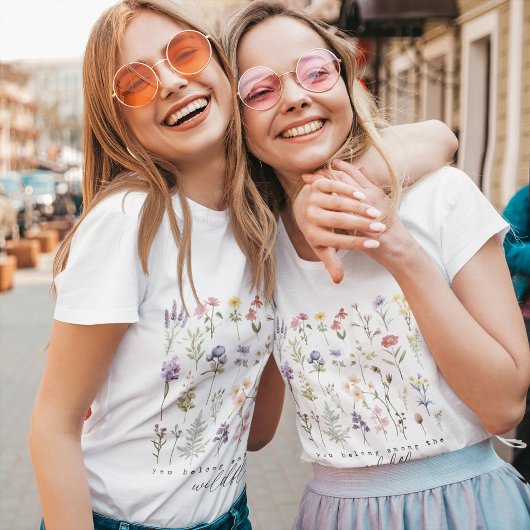 Retro Wildbloemen Bloemen T-shirt