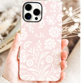 Retro Wilde Bloem Blozend Roze Bloemige Monogram Case-Mate iPhone Case