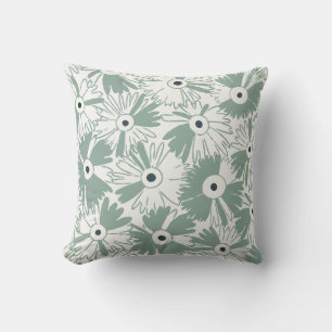 Retro Wilde Bloem & Diamant Grid Omkeerbare Salie Kussen