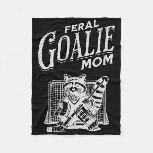 Retro Wilde Doelman Hockey Moeder Wasbeer IJshocke Fleece Deken