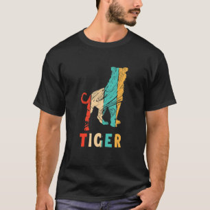 Retro wilde kat roofdier kat koning tijger Siberis T-shirt