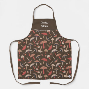 Retro wilde paddenstoelen Schattige Earth Brown Bo Schort