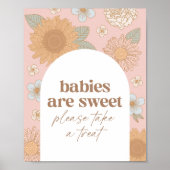 Retro Wildflower Baby shower Baby's zijn Sweet Sig Poster (Voorkant)