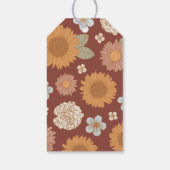 Retro Wildflower Baby shower Dank u Cadeaulabel (Achterkant)