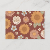 Retro Wildflower Baby shower Luier Raffle Informatiekaartje (Achterkant)