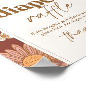 Retro Wildflower Baby shower Luier Raffle Teken Poster (Hoek)