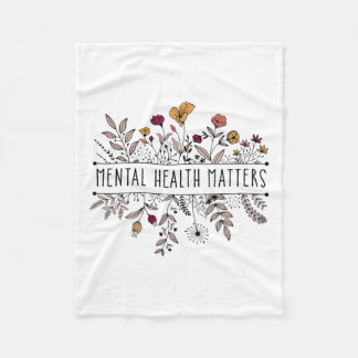 Retro Wildflower Mental Health Problemen Awareness Fleece Deken