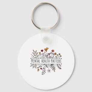 Retro Wildflower Mental Health Problemen Awareness Sleutelhanger