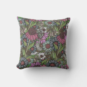 Retro Wildflower Winter Garden Kussen