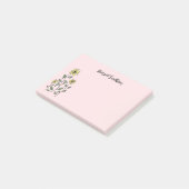Retro Wildflowers Personalized Pink Botanical Post-it® Notes (Schuin)