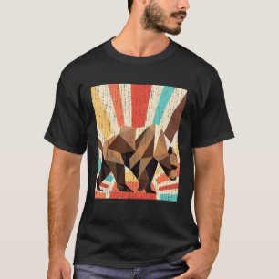 Retro Wildlife Forest Animal Natuur Grizzly Beer T-shirt