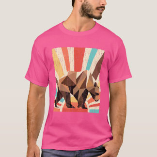 Retro Wildlife Forest Animal Natuur Grizzly Beer T-shirt
