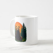 Retro Wildlife Forest Bear Outdoors Nature Koffiemok (Voorkant links)