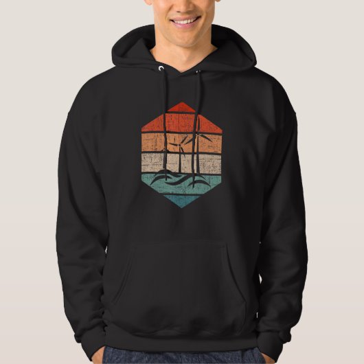 Retro Windturbine Tower Technician Renewable Energ Hoodie (Voorkant)