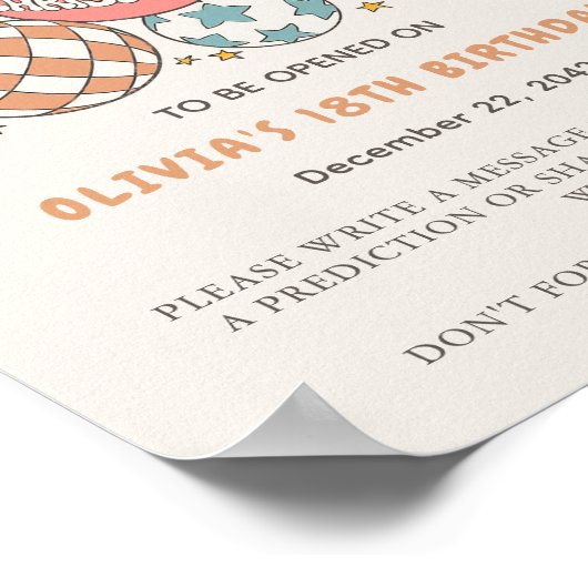 Retro Winter Kerstman Verjaardag Tijd Capsule Poster (Hoek)