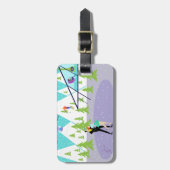  Retro Winter Ski Resort Bagagelabel (Voorkant verticaal)