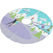 Retro Winter Ski Resort kerstboomrok Kerstboom Rok (Gekanteld)