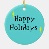 Retro Winter Ski Resort kerstversiering Keramisch Ornament (Achterkant)