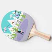 Retro Winter Ski Resort Ping Pong Paddle Tafeltennisbatje (Zijkant)