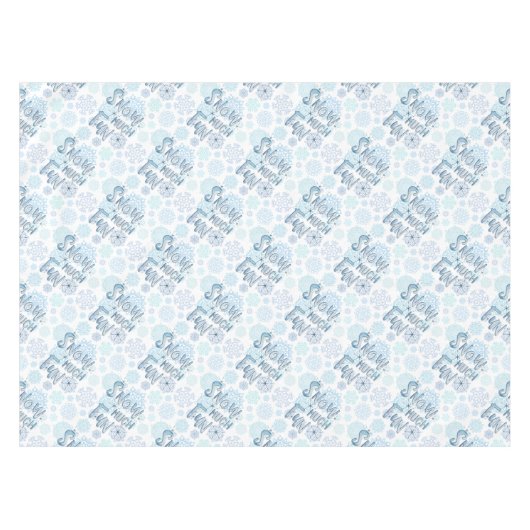 Retro Winter Snowflakes Funny SNOW MUCH FUN Tafelkleed (Voorkant (Horizontaal))
