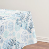 Retro Winter Snowflakes Funny SNOW MUCH FUN Tafelkleed (Voorbeeld)