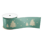 Retro Winter Trees op Turquoise Lint (Spoel)