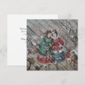 Retro | winterdorp Happy Feestdagenkaart (Voorkant / Achterkant)