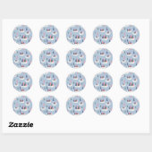 Retro Wintery Holiday Ronde Sticker (Vel)
