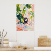 Retro Wirehaired Pointing Griffon Poster (Cuisine)