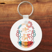 Retro Wisconsin Fietsroute Sleutelhanger (Achterkant)