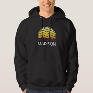 Retro Wisconsin Madison Bezoekers Silhouet Vintage Hoodie