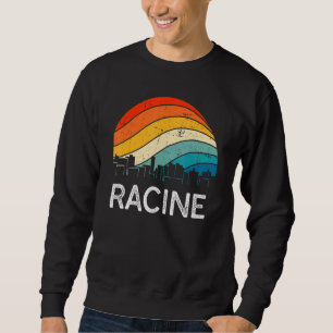 Retro Wisconsin Racine Silhouet Vintage Stedelijke Trui