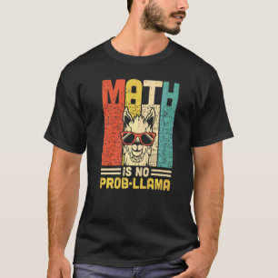 Retro wiskunde is geen probleem lama Vintage wisk T-shirt
