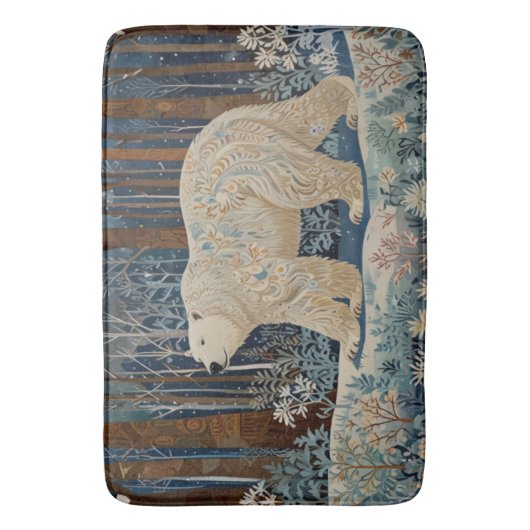 Retro wit beer boho winterbos badmat (Voorkant Verticaal)