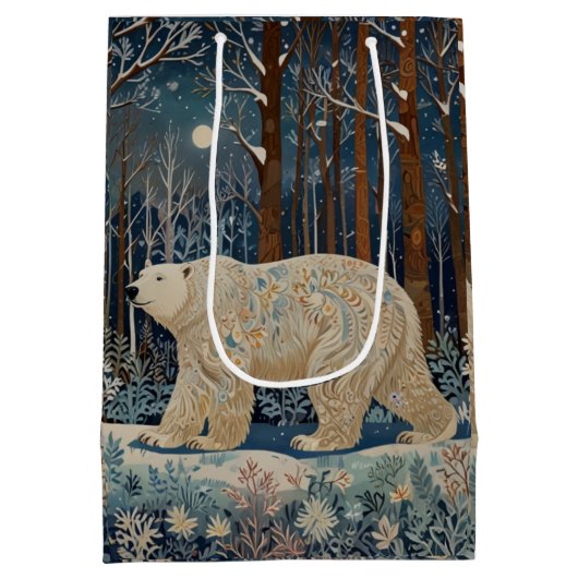 Retro wit beer boho winterbos medium cadeauzakje (Achterkant)