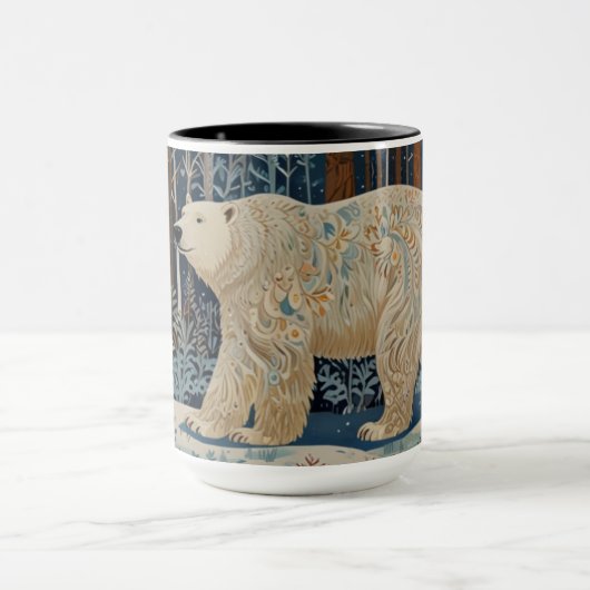 Retro wit beer boho winterbos mok (Midden)