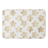 Retro Wit Goud Daisy Bloemen Badmat (Voorkant)