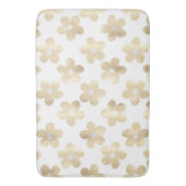 Retro Wit Goud Daisy Bloemen Badmat (Voorkant Verticaal)