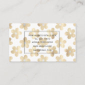 Retro Wit Goud Daisy Bloemen Visitekaartje (Achterkant)