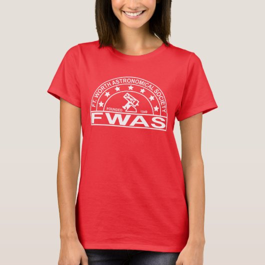 Retro Wit Logo Vrouw Donker T-shirt Rood (Voorkant)