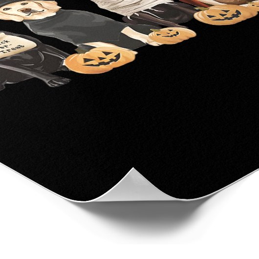 Retro Witch Labrador Retriever Halloween Labrador Poster (Hoek)