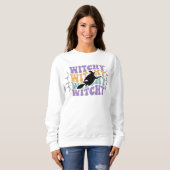 Retro  Witchy Heks Halloween Sweatshirt (Voorkant volledig)