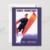 Retro  Witte Bergen in de winter Briefkaart (Voorkant / Achterkant)