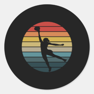 Retro WNBA Basketbal Logo Ronde Sticker