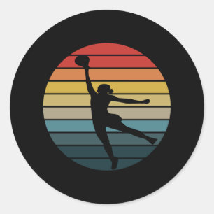 Retro WNBA Basketbal Logo Ronde Sticker