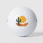 Retro woestijn met cactus golfballen (Voorkant)