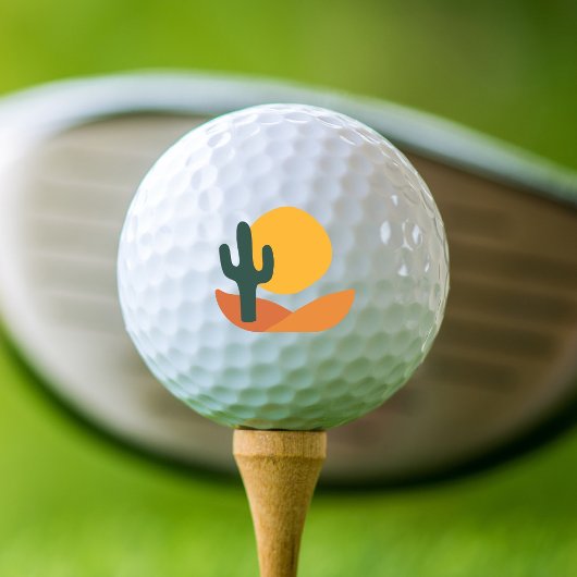 Retro woestijn met cactus golfballen